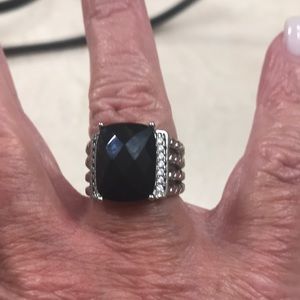 David Yurman Wheaton onyx ring  16 x 12  size 8 Great condition wore a few times